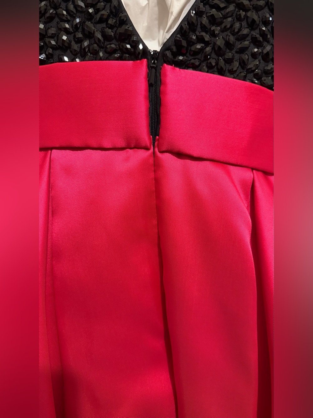 Jovani Black Beaded & Hot Pink Satin Ball Gown | Size 4 | freshly dry cleaned - Picture 6 of 6